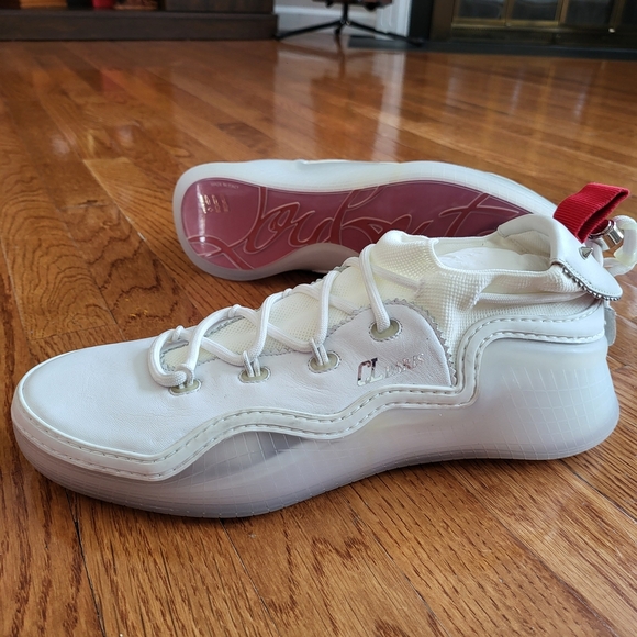 Christian Louboutin White and Red Sneakers - Picture 2 of 8